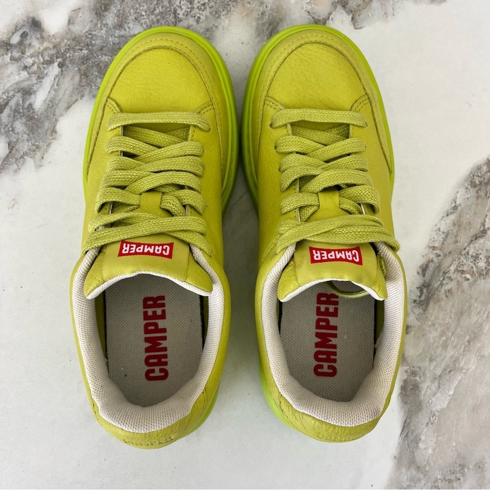CAMPER Runner K21 Platform Sneakers in Green Leather Size 5 NEW - Picture 9 of 16